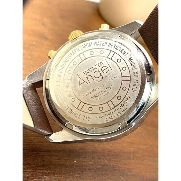 Invicta Women\'s Watch 21425 Angel Quartz Chronograph Brown Leather Strap 36mm main image 8